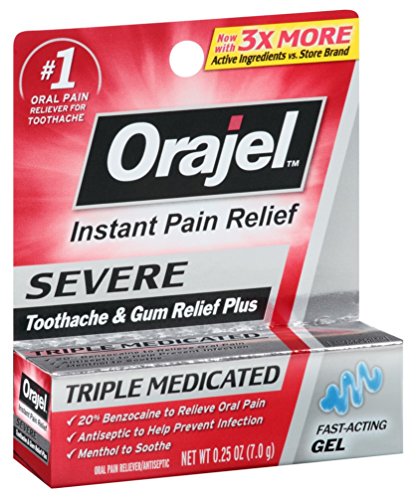 Orajel Severe Instant Pain Relief Gel - 0.25 oz, Pack of 6