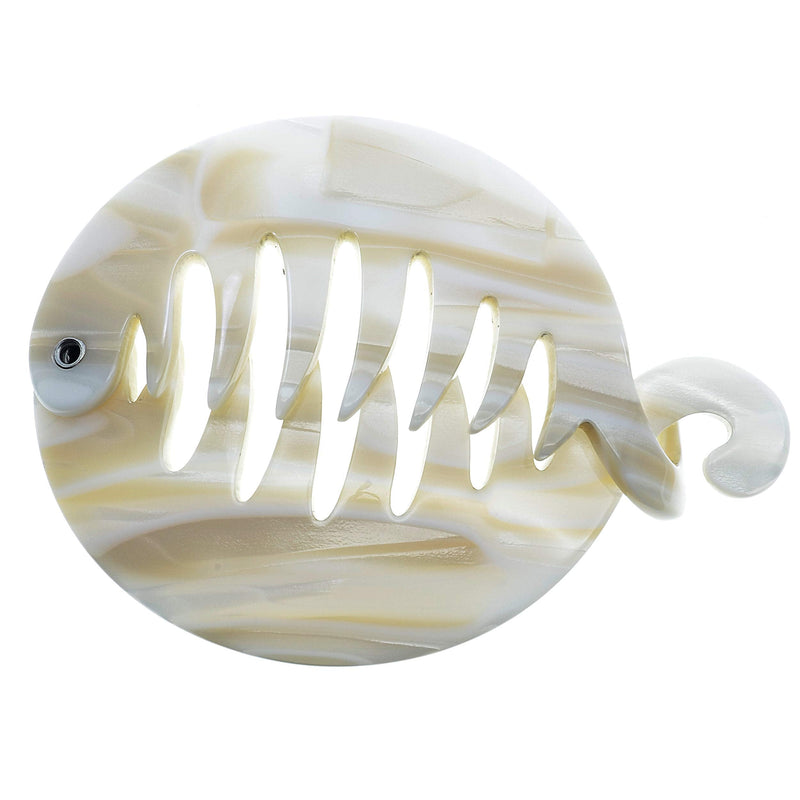 Camila Paris CP2338 3.25 inch French Banana Clip Hair Comb, Round Beige Girls Ponytail Holder Interlocking Banana Combs For Volume Thick Hair. Fashion Styling Hair Accessories for Women Made in France Beige Handmade - BeesActive Australia