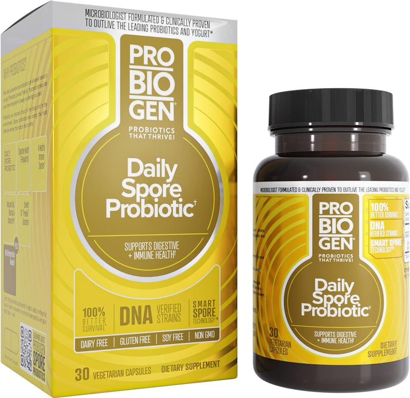 Probiogen Spore Probiotic - Daily Digestive & Gut Health Support - Probiotics for Women and Men - 30 Capsules 30 Count (Pack of 1)