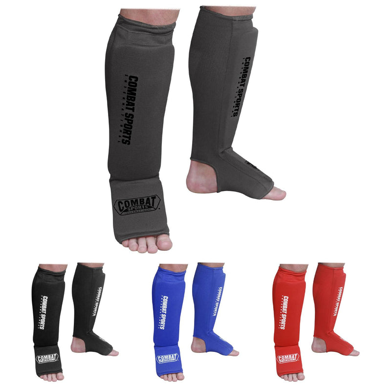 Combat Sports Shin & Instep Padded Guards, Elastic, Impact-Absorbing Shin Guards with Snug Support, Ideal for MMA, Muay Thai, and Martial Arts, Washable MMA Gear for Men and Women Medium Gray
