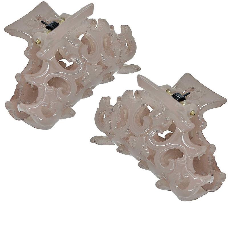 Camila Paris CP2401/2 Set of 2 French Hair Clip for Women, Small Amber, Antique, Girls Hair Claw Clips Jaw Fashion Durable and Styling Hair Accessories for Women, Made in France Amber 1" - BeesActive Australia