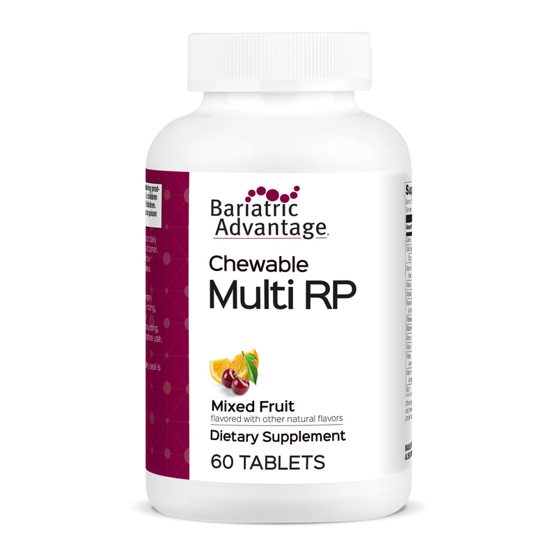 Bariatric Advantage Chewable RP Multivitamin, Mixed Fruit, 60 Count | Chewable Multivitamin for Bariatric Surgery Patients, with Iron, Copper, Vitamin C, A, Zinc and More, 100% DV of 18 Nutrients