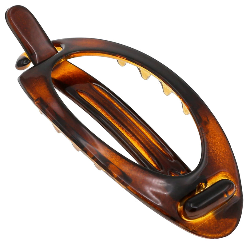 Camila Paris CP2316 French Hair Barrette Clip, Flexible Ponytail Holder No Metal Parts, Strong Hold Grip Hair Clips for Women, No Slip and Durable Styling Girls Hair Accessories, Made in France 3.5 Inch (Pack of 1) Tortoise Shell - BeesActive Australia