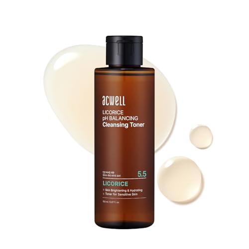 ACWELL Licorice pH 5.5 Balancing Cleansing Toner - Alcohol-Free Korean Face Toner, Hydrating Clarifying Formula for Dull and Combination Skin, 5.07 fl oz 5.07 Fl Oz (Pack of 1)