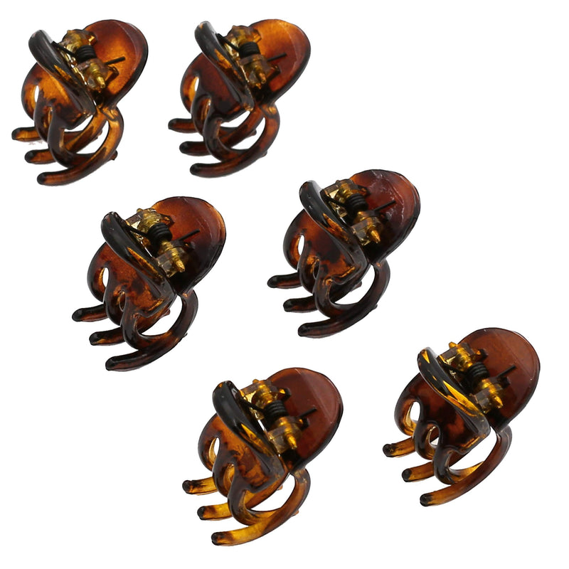 Camila Paris CP2374 French Hair Clip for Women, Set of 6 Extra Small Tortoise Shell Girls Hair Claw Clip Fashion Styling Hair Accessories for Women, Ladies Strong Hold Grip Clamp, Made in France Tortoise Shell 1" - BeesActive Australia