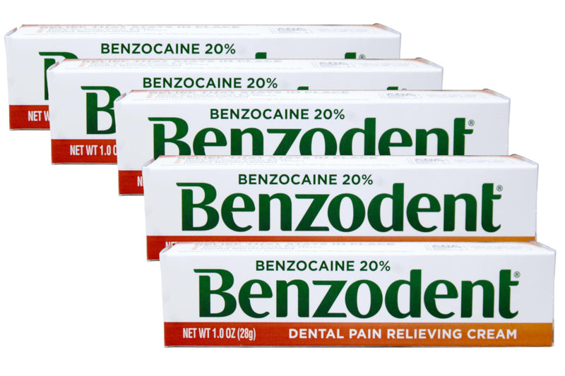 Benzodent Dental Pain Relieving Cream, 1 Ounce - Buy Packs and Save (Pack of 5) - BeesActive Australia