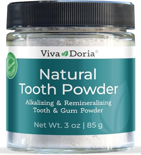 Viva Doria Remineralizing & Whitening Tooth Powder, 3 oz Glass Jar 3 Ounce (Pack of 1)