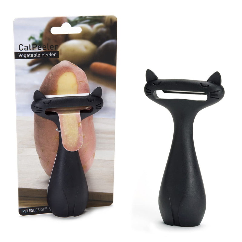 Peleg Design CatPeeler Cute Vegetable Peeler, Cat Design Peeler for Potato Carrot Fruit, Kitchen Utensil Décor (Black) Black - BeesActive Australia