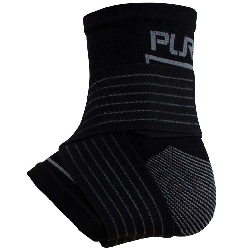 Ankle Brace Support Stabilizer – Compression Sleeve, Adjustable – Great for Running, Tennis, Sprains, Volleyball S/M Black