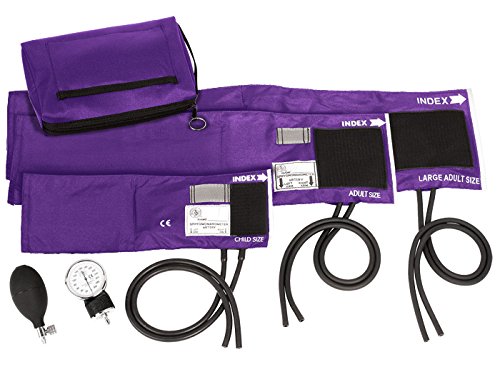 Prestige Medical - 882-COM-PUR 3-in-1 Aneroid Sphygmomanometer Set with Carry Case, Purple