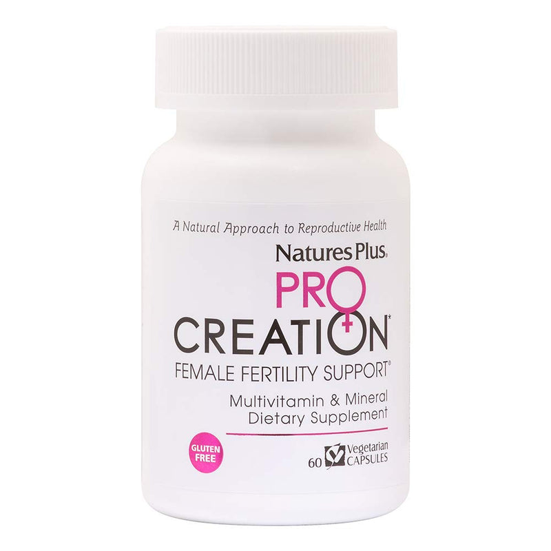 NaturesPlus ProCreation Female Fertility Support - 60 Capsules - Multivitamin & Mineral Supplement with Antioxidants - Promotes Reproductive Wellness - Gluten Free - 30 Servings