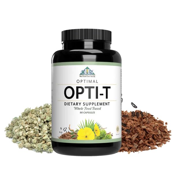 Optimal Health Systems Opti-T Herbal Vitamins and Minerals Wellness Formula | Eurycoma longifolia, tribulus, pygeum, saw palmetto, whole food B vitamins, herbs and minerals, wellness and vitality support