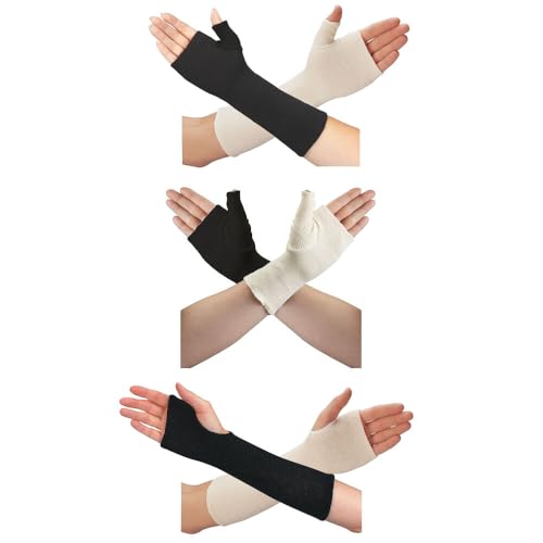 Rolyan Splint Liners, Durable Wrist/Hand/Thumb Padding Liners, Extra Thick & Extra Soft Cotton, Universal Size, Black, Pack of 10