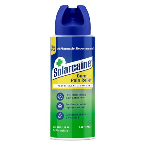 Solarcaine Aloe Sunburn Relief Spray with 4% Lidocaine, 4 oz