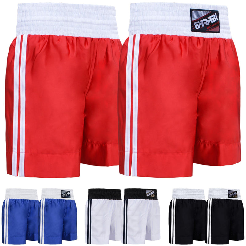 Farabi Sports Boxing Shorts – Boxing Trunks for Training Punching, Sparring Fitness Gym Kickboxing Shorts Men & Women Red Large