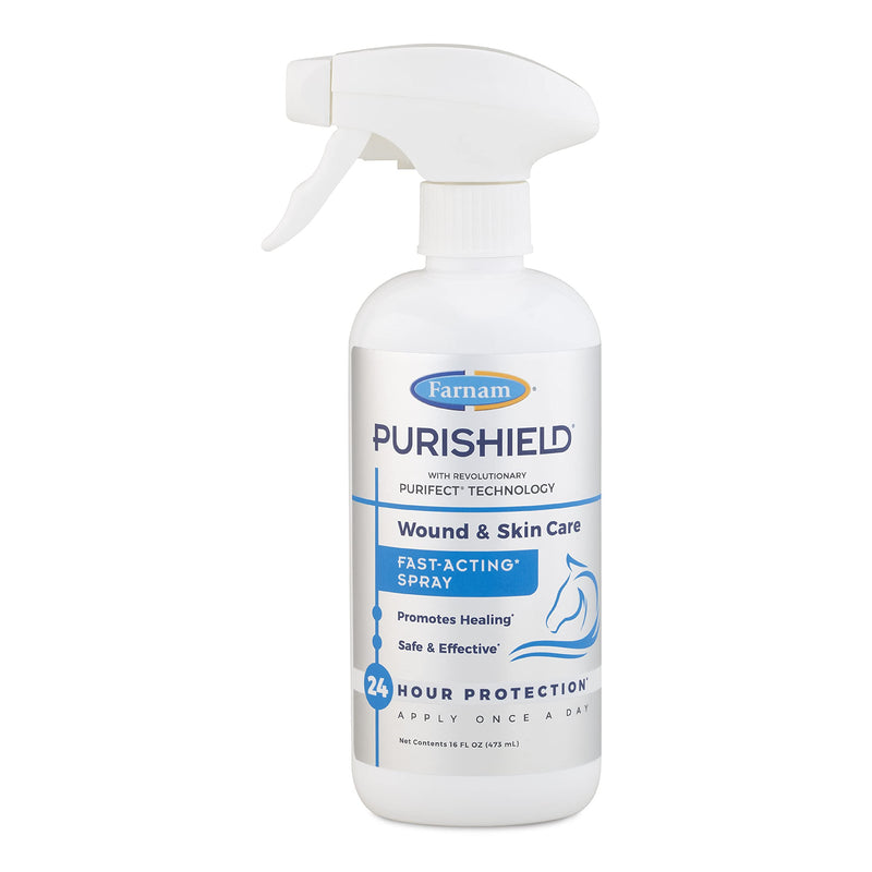 Farnam Purishield Wound & Skin Care Fast Acting Spray, Cleans and Treats Wounds on Horses, Dogs, Cats & Livestock 16 Ounces Wound Spray - BeesActive Australia