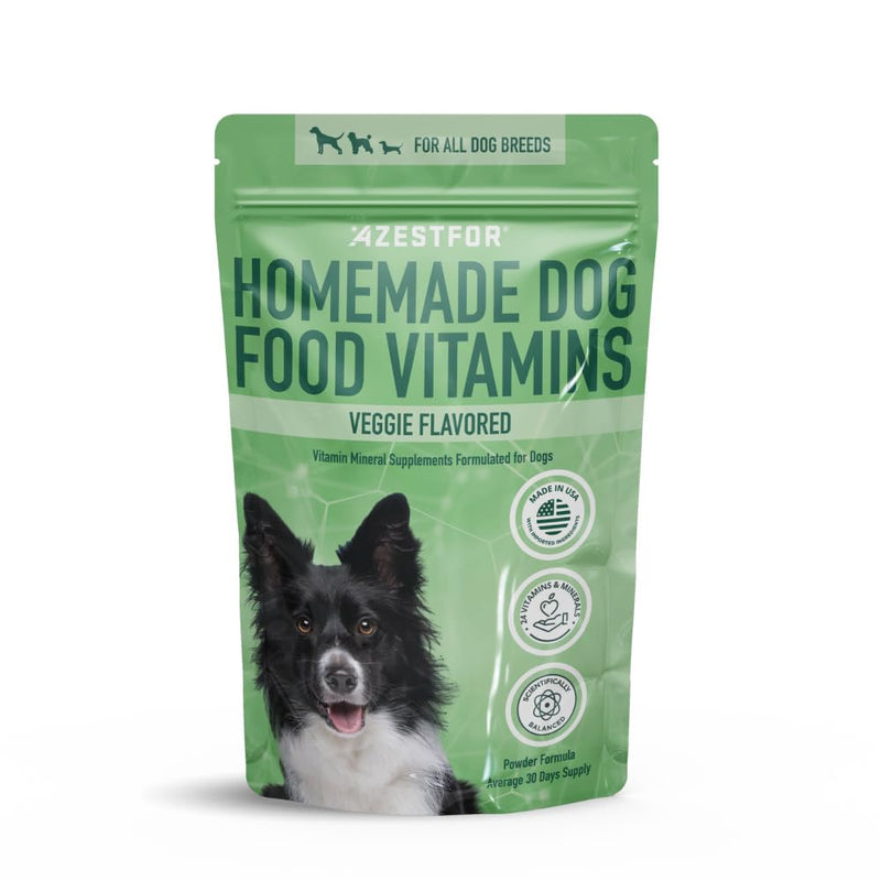 Homemade Dog Food Vitamins Pre-Mix Powder – 24 Essential Nutrients – Supplement for Raw, Barf & Grain Free – for All Breeds & Ages – 16oz Veggie Flavored Flavor