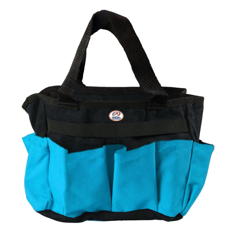Derby Originals Nylon Horse/Dog Multi Pocket Grooming Tote Bag 8.5" H x 6.5" W x 10" L Turqoise/Black - BeesActive Australia