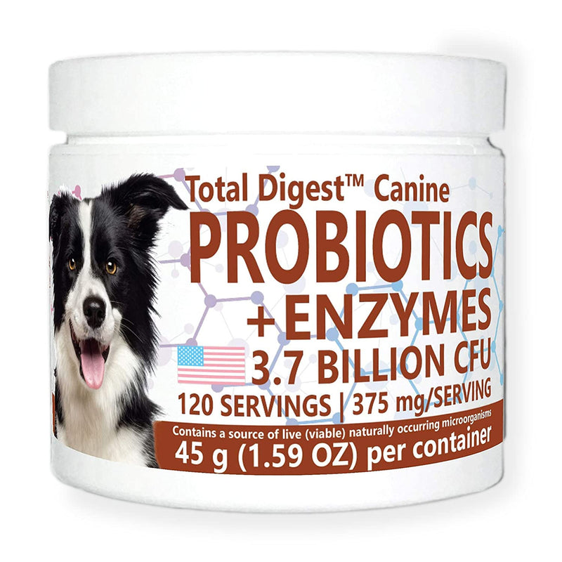 Total Digest™ Canine Probiotics and Enzymes for Dogs, All-Natural Digestive System Dietary Supplement Formula for Dogs (120 Days) - BeesActive Australia
