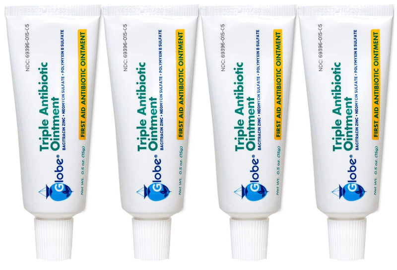 Globe Triple Antibiotic First Aid Ointment, 0.5 oz (4-Pack) | 24-Hour Infection Protection | Wound Care Treatment for Minor Scrapes, Burns and Cuts | 4 PACK - BeesActive Australia