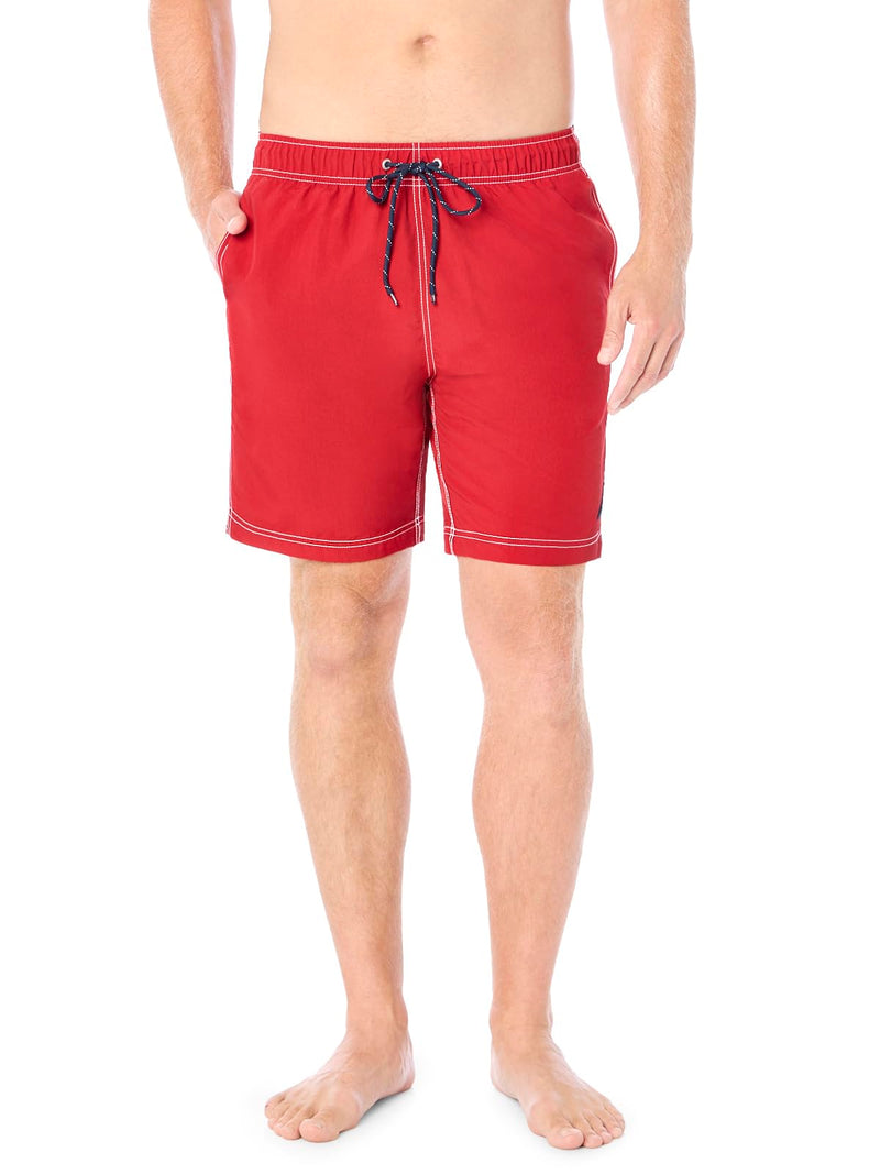 Nautica Men's Solid Quick Dry Classic Logo Swim-Trunk Standard X-Large Nautica Red - BeesActive Australia