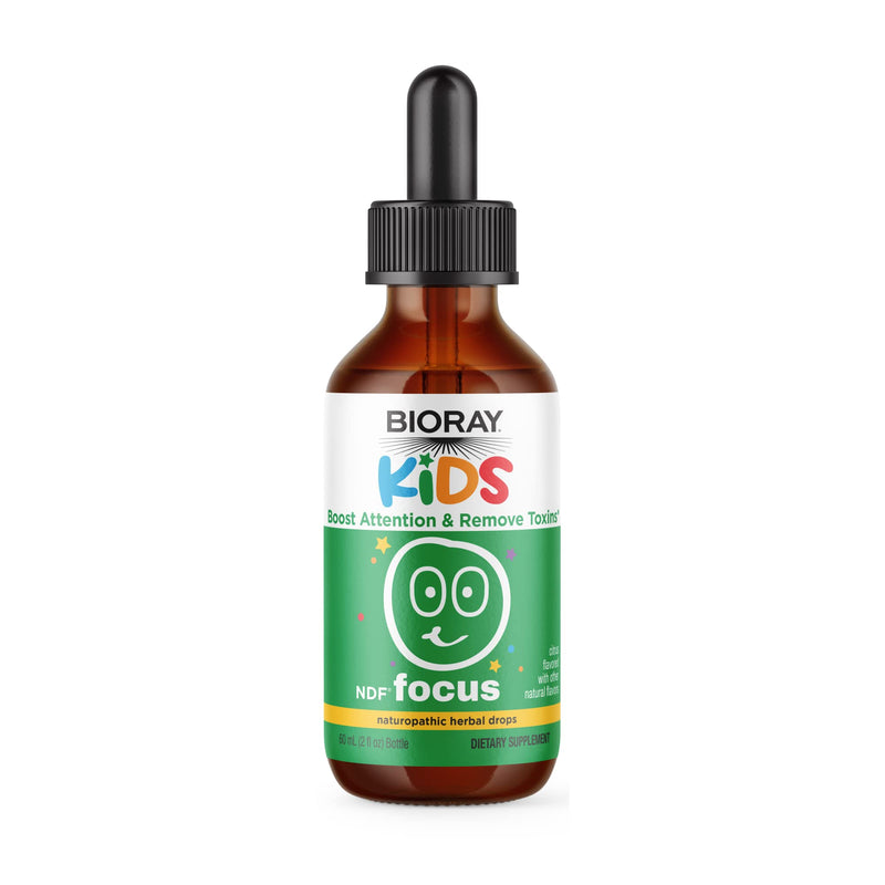 BIORAY Kids NDF Focus, Citrus - 2 fl oz - Supports Cognitive Function, Enhances Clarity & Promotes Steady Energy Levels - Non-GMO, Vegetarian, Gluten Free - 1-2 Month Supply 2 Fl Oz (Pack of 1) - BeesActive Australia