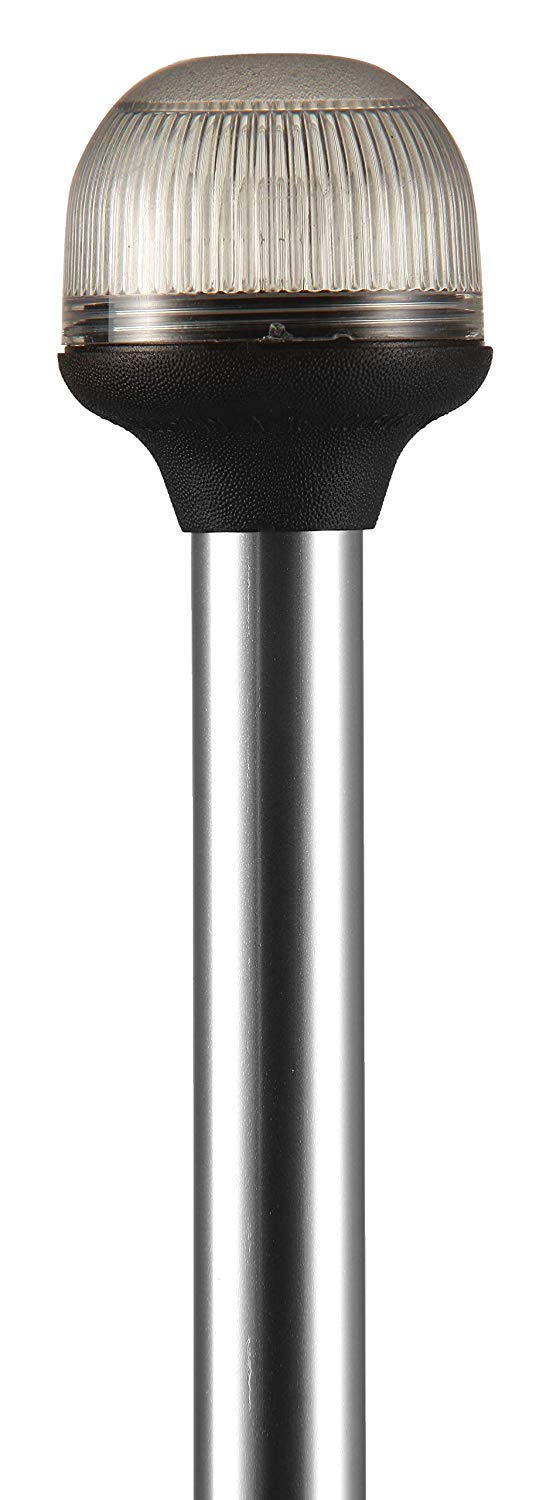 Attwood 5350-PA12-7 Folding All-Round 12-Inch Marine Boat Incandescent Pole Light, Silver, One Size - BeesActive Australia