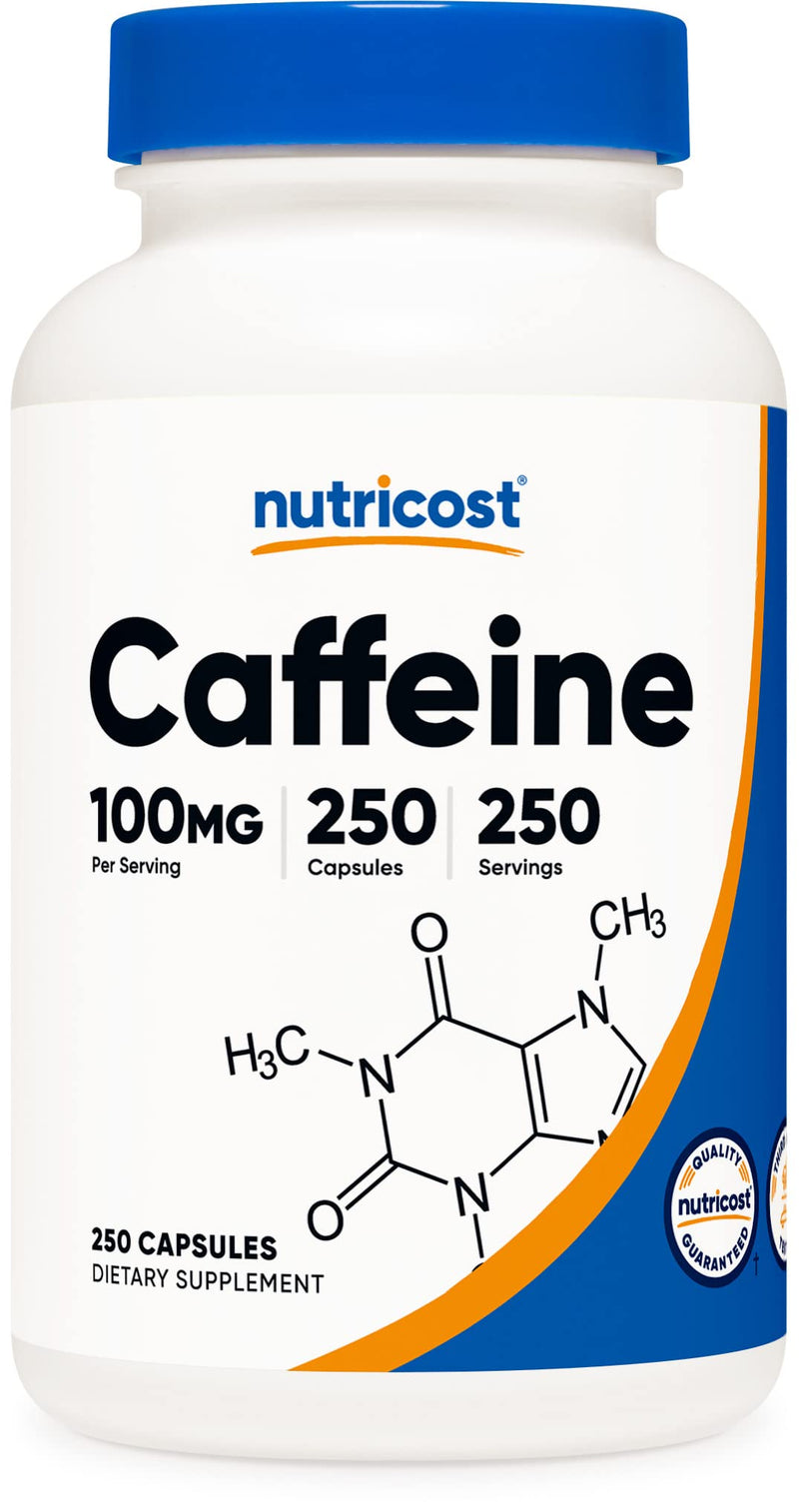 Nutricost Caffeine Pills 100mg Per Serving, 250 Capsules 250 Count (Pack of 1) - BeesActive Australia