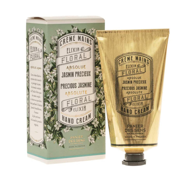 Panier des Sens - Hand Cream for Dry Cracked Hands and Skin – Jasmine Hand Lotion, Moisturizer, Mask - With Olive and Almond Oil - Hand Care Made in France 97% Natural Ingredients - 2.5floz Precious Jasmine 2.6 Fl Oz (Pack of 1) - BeesActive Australia