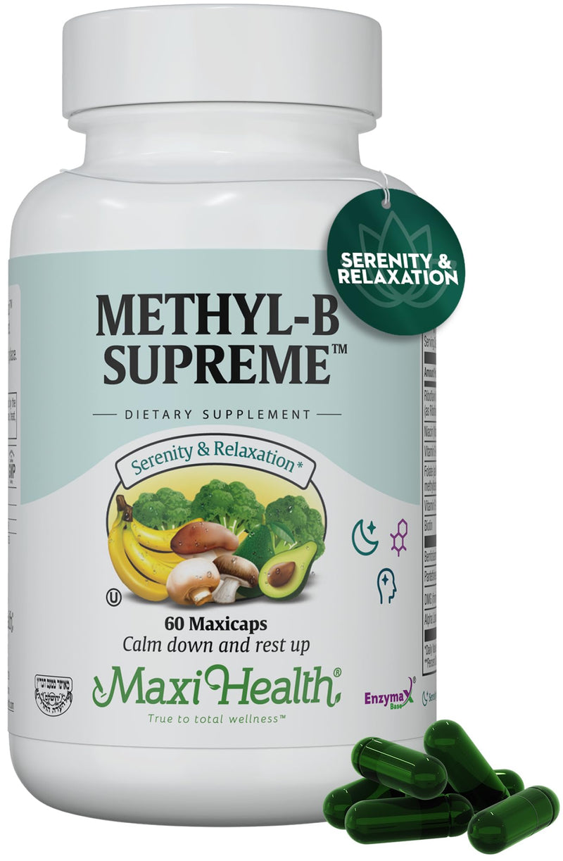 Stress B Complex Vitamins – Methyl-B Supreme with Methylated B12, B6, Folate & Biotin – Calm, Energy & Relaxation Support – Kosher Vegan 60 Capsules | Kosher | B12, Biotin & Folate | B Complex for Energy, Calm & Mental Clarity | Vegetarian · Non-GMO | ...