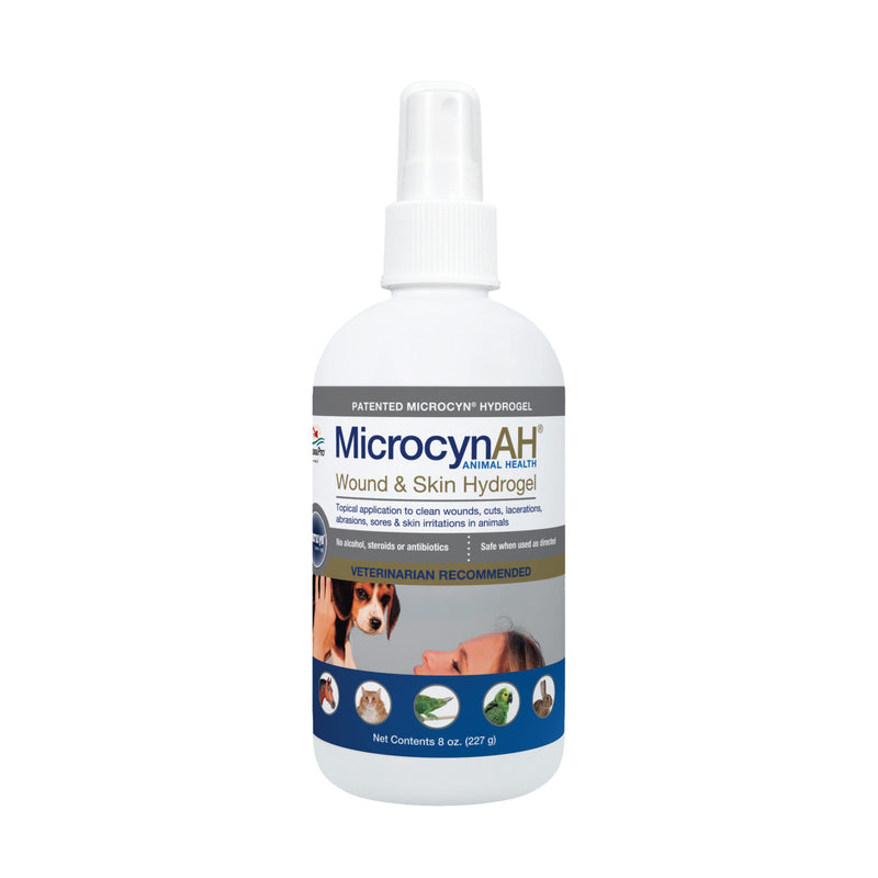 MicrocynAH Wound and Skin Care Hydrogel for Dogs | Non-Toxic Spray Formulated to Clean Wounds | Veterinarian Recommeneded Non-Toxic Formula | 8oz 8 Ounces - BeesActive Australia