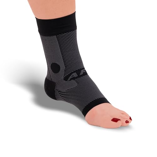 OrthoSleeve Compression Ankle Brace for ankle sprains, achilles tendonitis, ankle wrap, ankle support, instability, inversion sprains and general ankle pain Large Black Left Foot