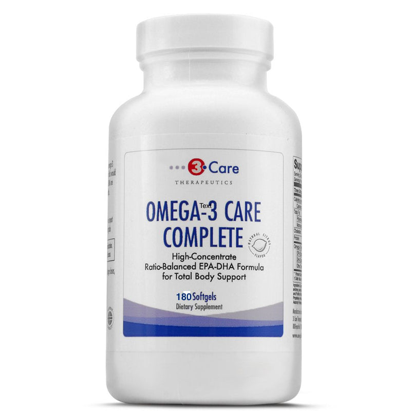 3Care® Omega-3 Complete 2,400mg, [Balanced 1:1 EPA & DHA] Fish Oil Supplement for Total Body Health [180-Count Softgels]-L8