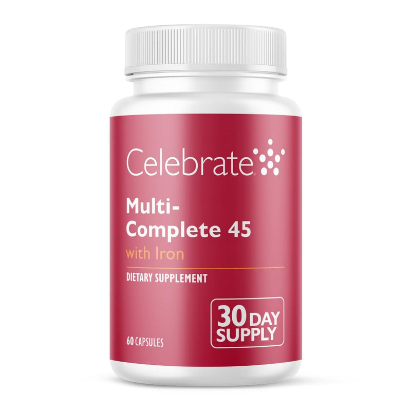 Celebrate Vitamins Multi-Complete 45mg Bariatric Multivitamin with Iron | 60 Veggie Capsules, 30 Day Supply, Easy-to-Swallow Daily Multivitamin for Post-Bariatric Sleeve or Gastric Bypass Routines 60 Count (Pack of 1)