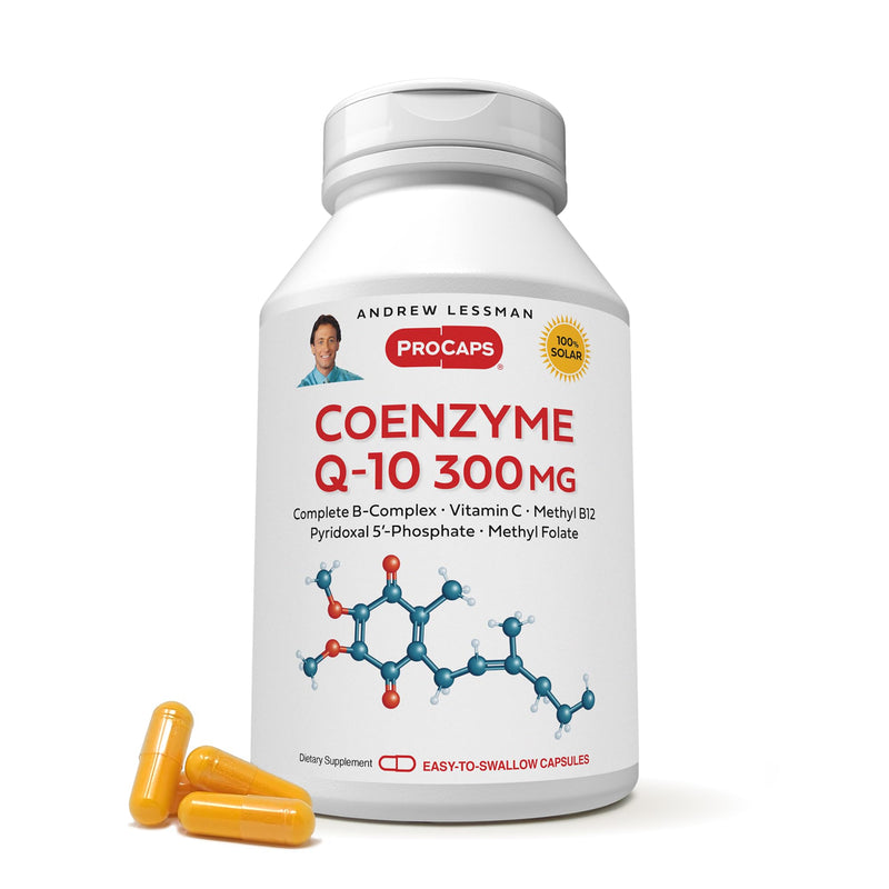 ANDREW LESSMAN ProCaps Coenzyme Q-10 300 mg 60 Capsules | 300 mg Coenzyme Q-10 plus bioavailable B Vitamins & Vitamin C to support energy production and heart health. 60 Count (Pack of 1)