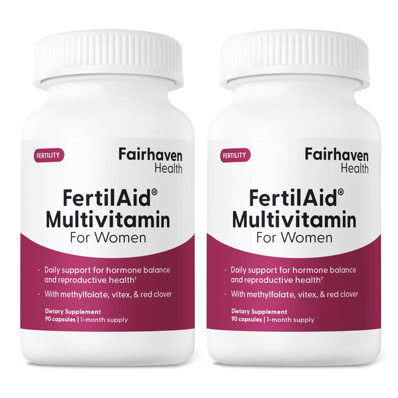 Fairhaven Health FertilAid for Women | Prenatal Vitamin Fertility Supplements for Women | Conception for Her with Vitex and Folate | Support Cycle Regularity and Ovulation* | 180 Vegan Capsules 90 Count (Pack of 2)