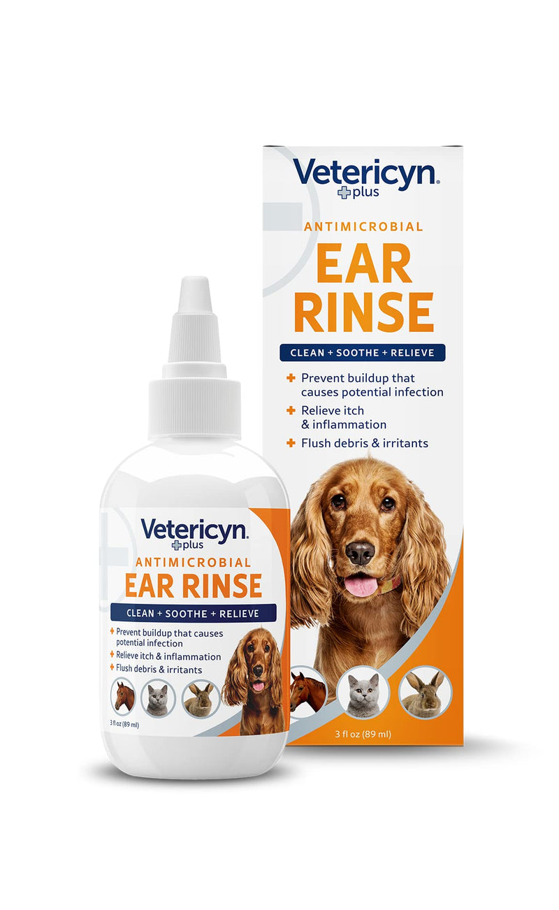 Vetericyn Plus Dog Ear Rinse | Dog Ear Cleaner to Soothe and Relieve Itchy Ears, Safe for Cat Ears, Rabbit Ears, and All Animal's Ear Problems. 3 Ounces - BeesActive Australia