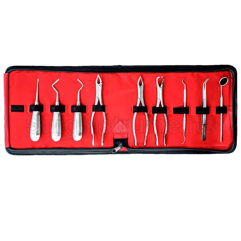 SURGICAL ONLINE Unmatched Precision with 9 Pc Basic Dental Surgi Extraction Set - Durable Stainless Steel, User Friendly Design, Complimentary Travel Case, Safety Certified, Ergonomic Instruments. - BeesActive Australia
