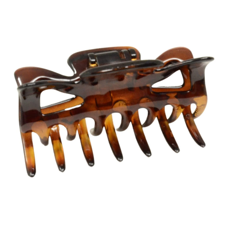 Parcelona French Classic Shaded Tortoise Shell Brown 3" Covered Spring Celluloid Made in France Jaw Claw Hair Clip Clutcher Clamp for Women and Girls - BeesActive Australia