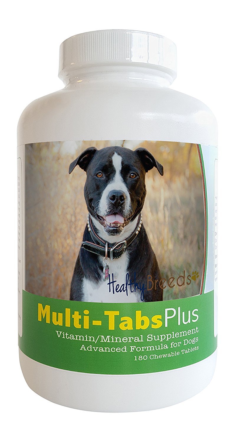 Healthy Breeds Pit Bull Multi-Tabs Plus Chewable Tablets 180 Count 180 Tabs Pit Bull, Black