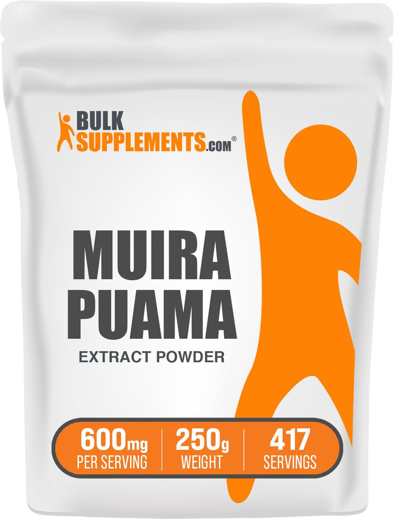 BulkSupplements.com Muira Puama Extract Powder - Muira Puama Supplement, from Muira Puama Bark - Herbal Supplement, Gluten Free, 600mg per Serving, 250g (8.8 oz) (Pack of 1) 8.75 Ounce (Pack of 1)