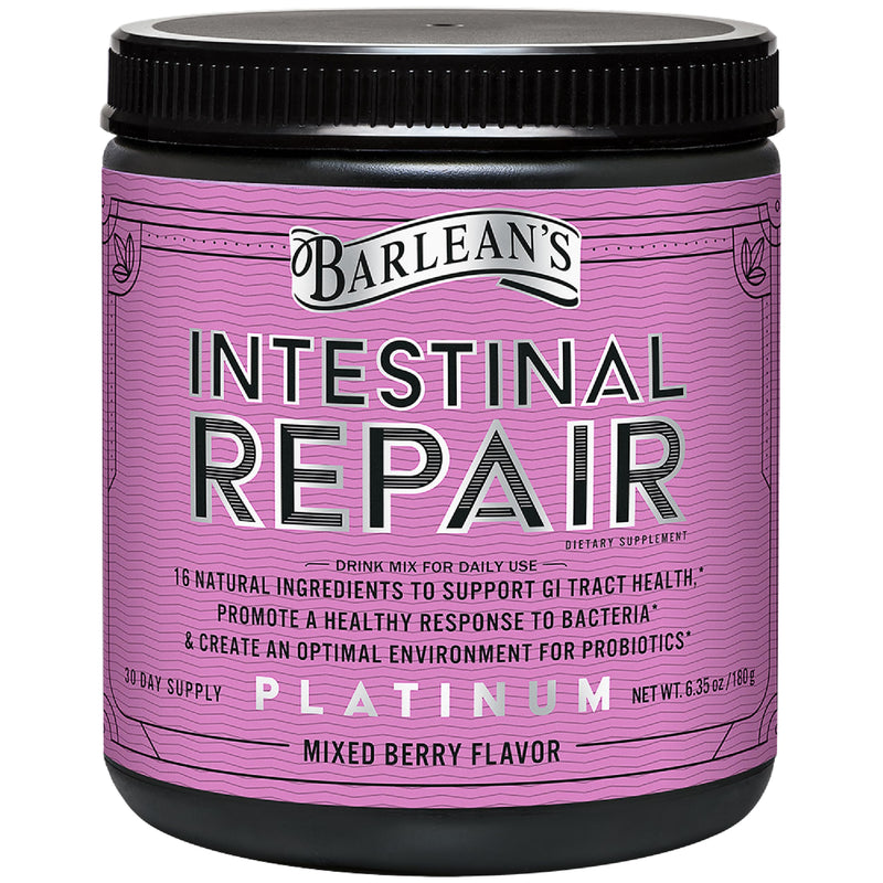 Barlean's Mixed Berry Repair Gut Health Powder, Digestive Support, 6.35oz | Fiber & digestive support blend, Non-GMO, Gluten-free, Daily gut, stomach & regularity support, Mixes into water Intestinal Repair - Mixed Berry