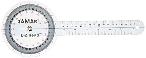 Jamar EZ Read 12.5" (32cm) Goniometer, Easy to Read Manual Range of Motion Measure Tool, Accurate Angle Measuring Device, Transparent Protractor Instrument, Inch & Centimeter Linear Measurement 12-1/2" (32cm)