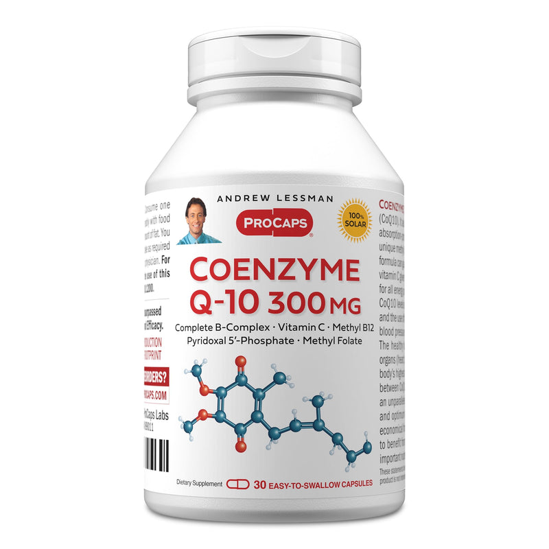 ANDREW LESSMAN Coenzyme Q-10 300 mg 30 Capsules - Essential for Energy Production and Optimum Key Organ Function, Anti-Oxidant Support, Depleted by Aging, Plus B-Complex. Easy to Swallow Capsules | 300 mg Coenzyme Q-10 plus bioavailable B Vitamins & Vi...