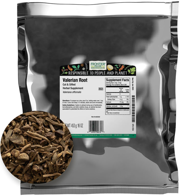 Frontier Co-op Cut & Sifted Valerian Root 1lb, Kosher - for Valerian Root Tea, DIY Supplement Capsules, Bedtime Formulas and Sleep Pillows - BeesActive Australia