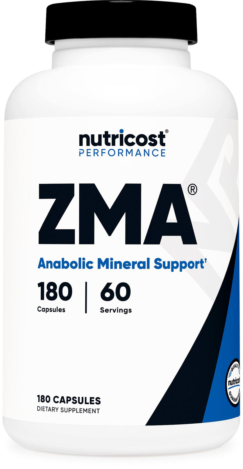 Nutricost ZMA 180 Capsules - Non-GMO and Gluten Free ZMA Supplement 180 Count (Pack of 1)