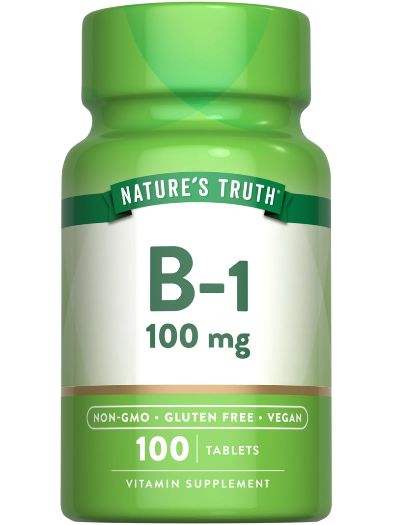 Nature's Truth Vitamin B1 100mg (Thiamine) | 100 Count | Vegan, Non-GMO & Gluten Free Supplement 100 Count (Pack of 1)