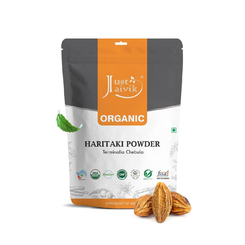 Just Jaivik 100% Organic Haritaki Powder - Terminalia Chebula -227g / 0.5 LB - USDA Certified Organic - an Ayurvedic Herb for Healthy Digestion, Detoxification & Rejuvenation 8 Ounce (Pack of 1) - BeesActive Australia
