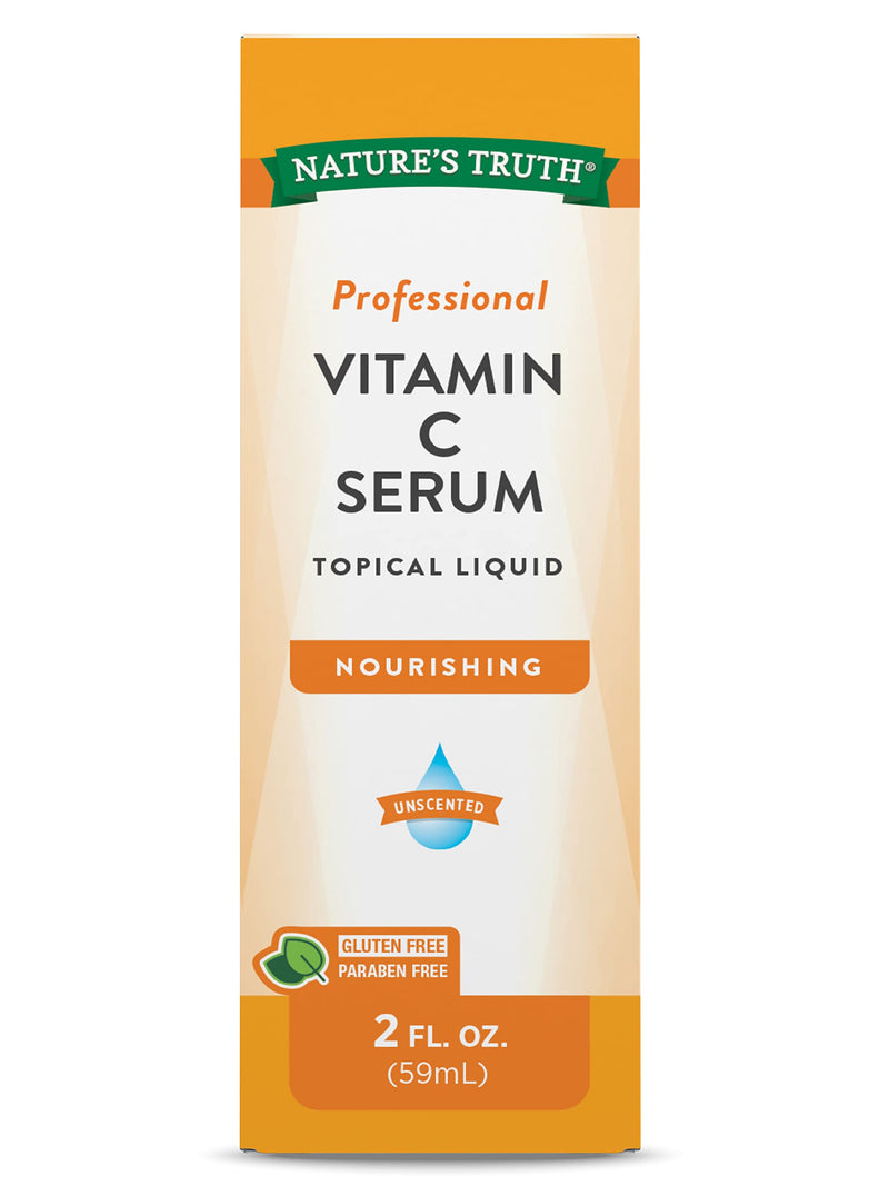 Nature's Truth Vitamin C Serum 2 oz | Oil For Body & Face | Nourishing & Unscented | Nourishing & Unscented 2 Fl Oz (Pack of 1)