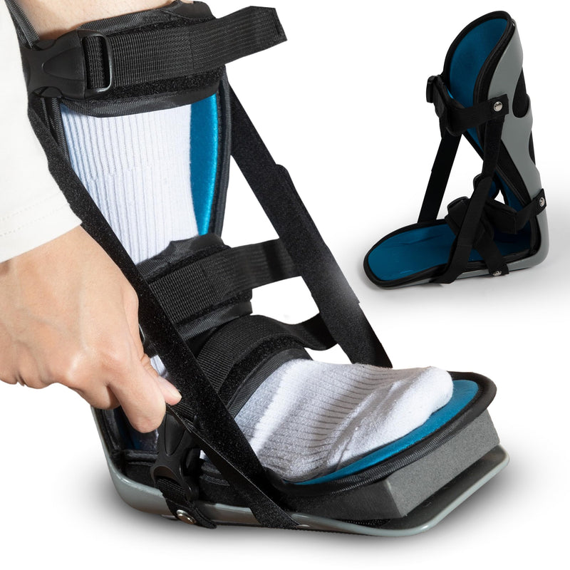 Plantar Fasciitis Adjustable Night Splint. Sleeping boot for foot stretching. P.F. Night Splint with wedge for dorsiflexion. Achilles tendonitis, Heel and Bone Spur, Tendon and Calf Stretching, Arch Pain Treatment. Fits Left & Right Foot. L4398 (Medium) - BeesActive Australia